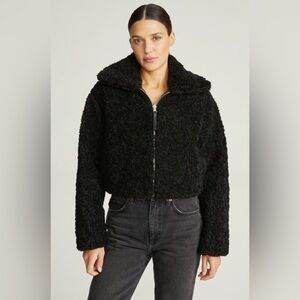 Hudson Jeans Cropped Plush Teddy Fur Jacket Size S NWT